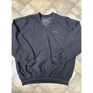 Vintage 90’s Pontiac Pullover Windbreaker Jacket Men’s Size XL Black Swingster